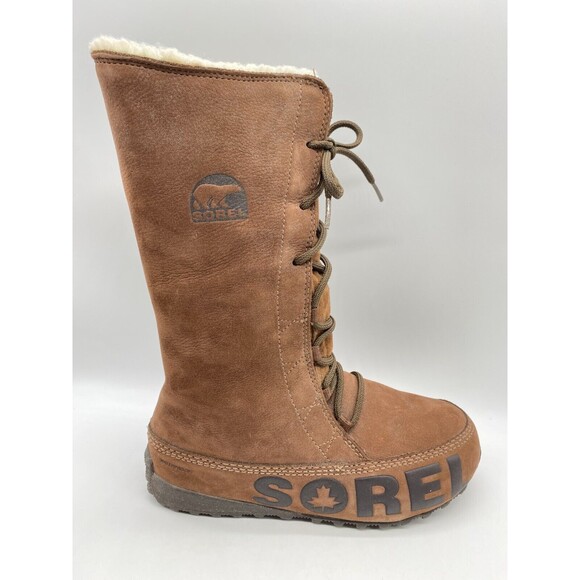 Sorel Shila Women's Size 7 Brown Suede Leather Fur Waterproof Boots, NL1536-256 - Picture 9 of 13